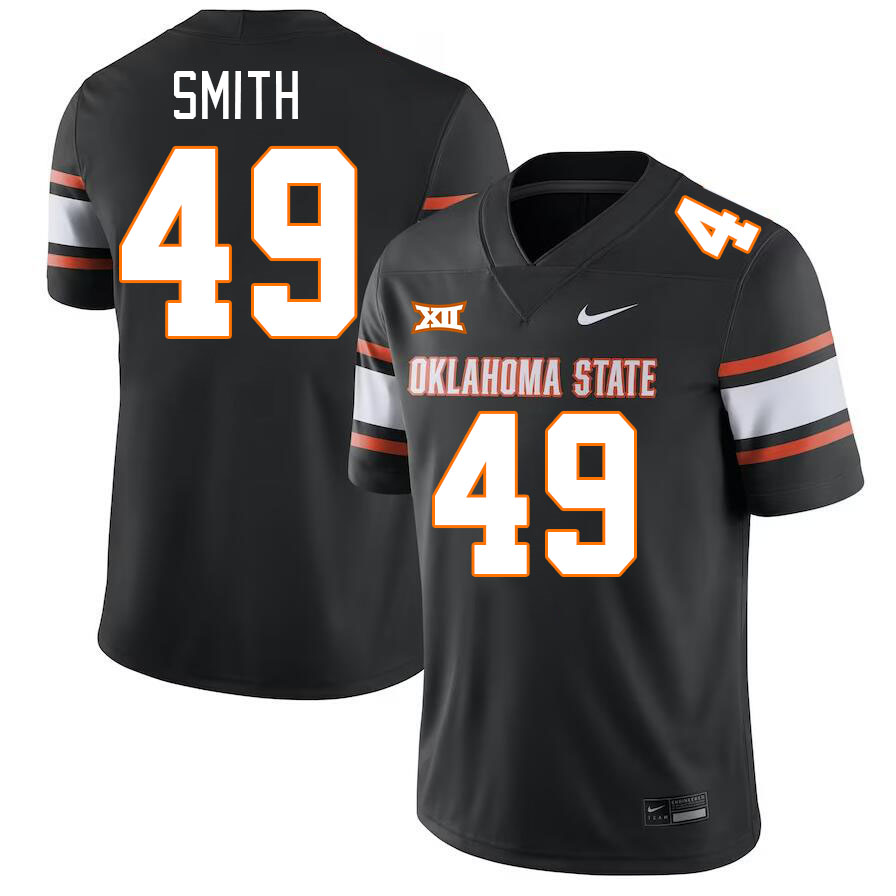 Men #49 Evan Smith Oklahoma State Cowboys College Football Jerseys Stitched-Black